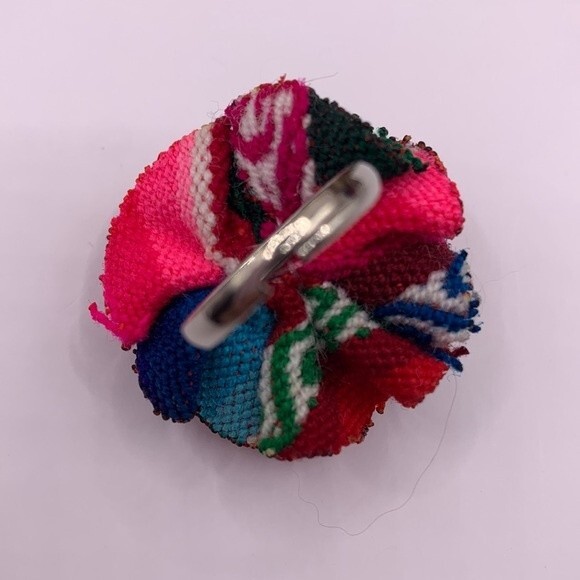 Fabric Rose Adjustable Ring - Picture 3 of 4